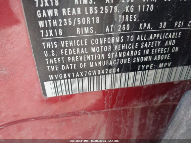 WVGBV7AX7GW047804 Volkswagen TIGUAN SE