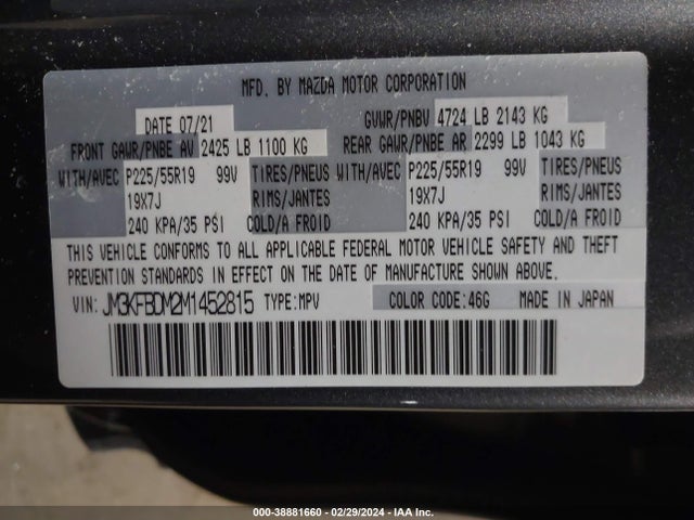 Mazda Cx-5 Grand Touring 2021 JM3KFBDM2M1452815 Image 9