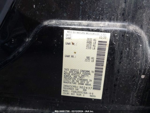1N4AZ1CP0LC302437 Nissan Leaf Sv 40 Kwh