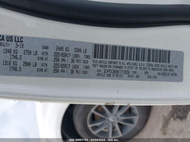 3C4PDCBB0KT719256 Dodge JOURNEY SE