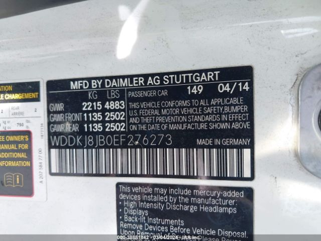 WDDKJ8JB0EF276273 Mercedes-Benz E 350 4matic