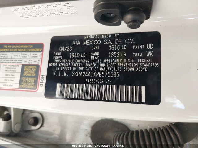 KIA RIO LX 2023 3KPA24ADXPE575585 Image 9
