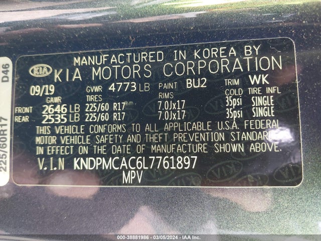 KIA Sportage Lx 2020 KNDPMCAC6L7761897 Image 9