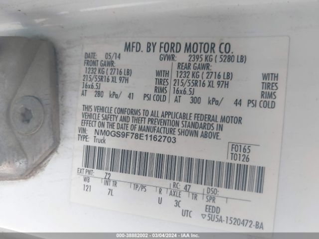 NM0GS9F78E1162703 Ford Transit Connect Xlt