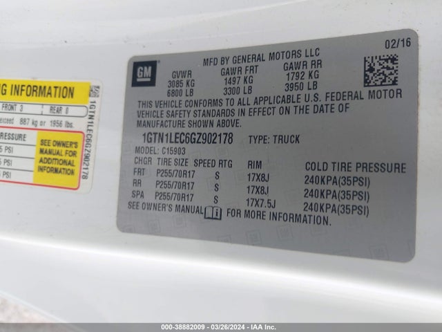GMC SIERRA 1500 2016 1GTN1LEC6GZ902178 Image 9