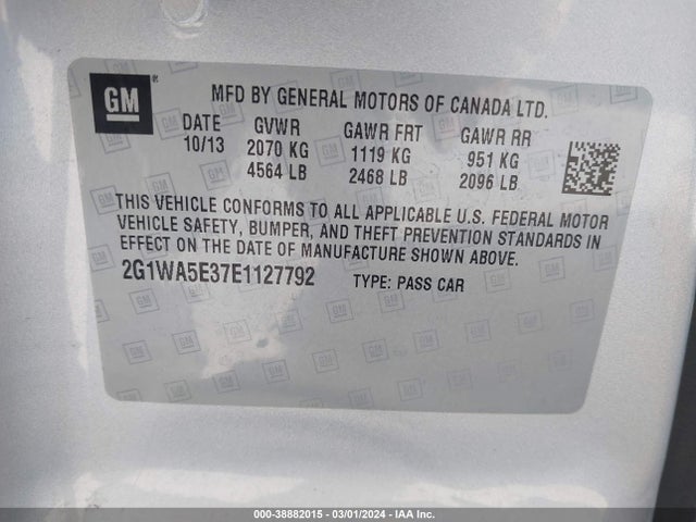 Chevrolet Impala Limited Ls 2014 2G1WA5E37E1127792 Image 9