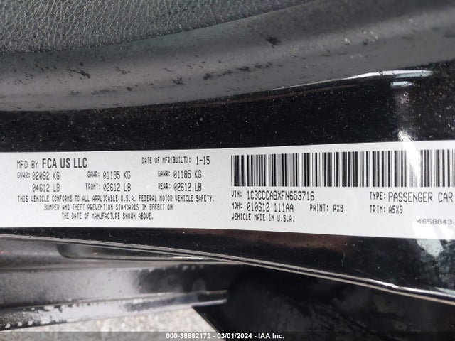 Chrysler 200 Limited 2015 1C3CCCABXFN653716 Image 9