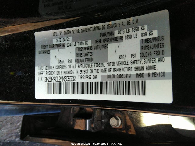 Mazda Mazda3 Preferred 2022 3MZBPACL2NM305632 Image 9