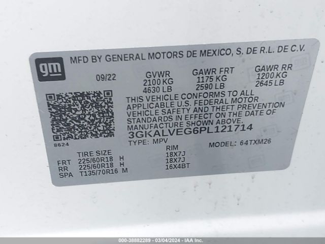 3GKALVEG6PL121714 GMC Terrain Awd Slt