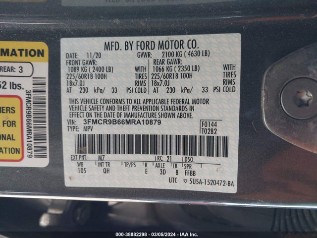Ford Bronco Sport Big Bend 2021 3FMCR9B66MRA10879 Image 9