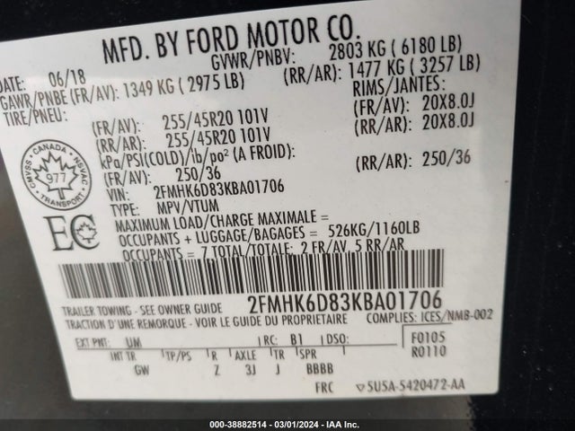Ford Flex Limited 2019 2FMHK6D83KBA01706 Image 9