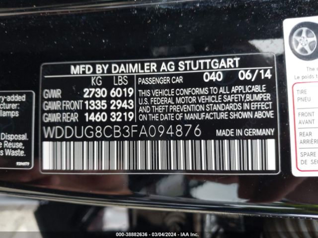 WDDUG8CB3FA094876 Mercedes-Benz S 550