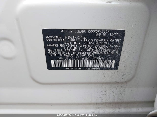 Subaru Forester 2.5i 2018 JF2SJAAC9JH529486 Image 9
