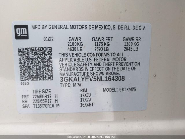 3GKALYEV5NL164308 GMC Terrain Awd At4
