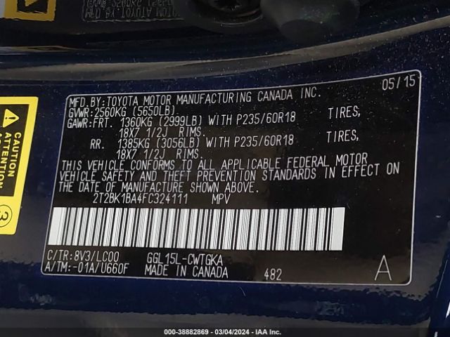 2T2BK1BA4FC324111 Lexus RX 350