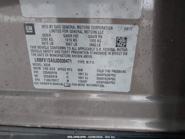 LRBFX1SA8JD008471 Buick Envision Essence