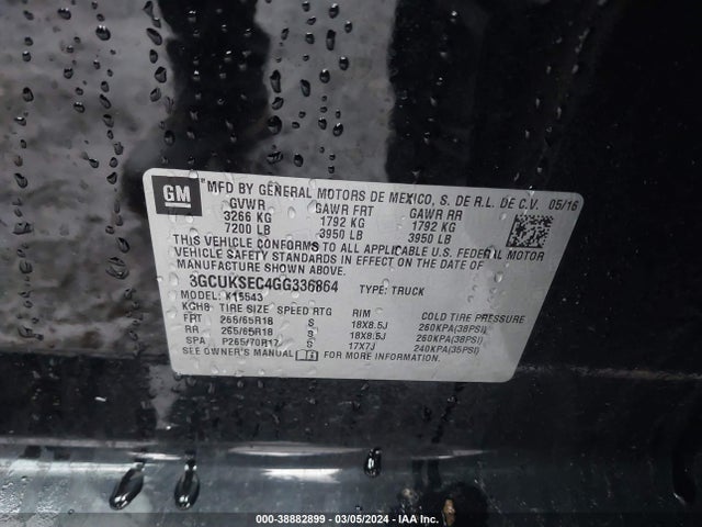 Chevrolet Silverado K1500 Ltz 2016 3GCUKSEC4GG336864 Image 9
