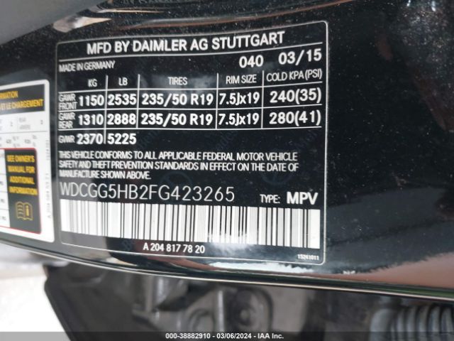 WDCGG5HB2FG423265 Mercedes-Benz GLK 350