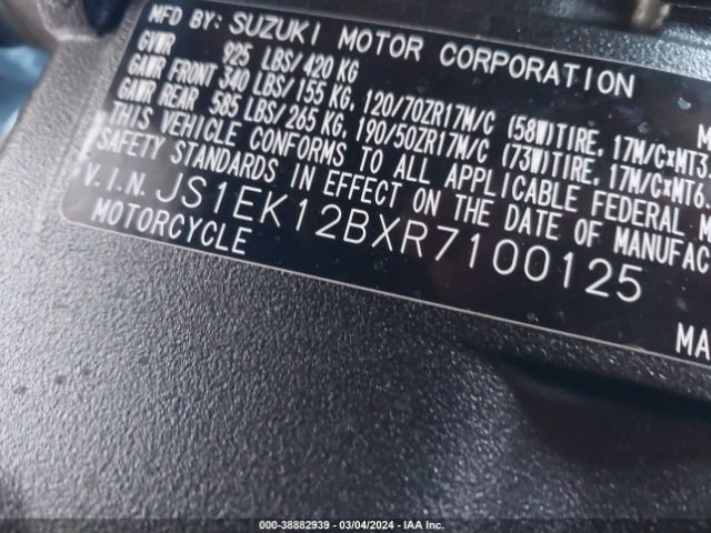 2024 SUZUKI GSX1000 JS1EK12BXR7100125 Photo 9