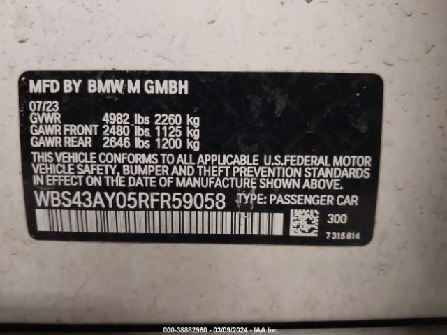 WBS43AY05RFR59058 BMW M3 Competition Xdrive