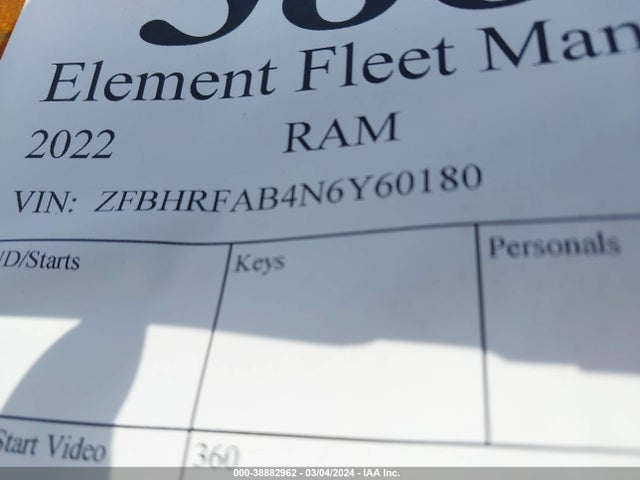 ZFBHRFAB4N6Y60180 RAM Promaster City Cargo Van