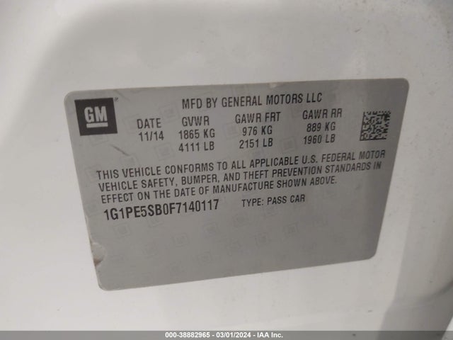 Chevrolet Cruze 2lt Auto 2015 1G1PE5SB0F7140117 Image 9