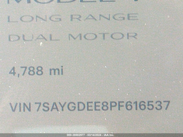 7SAYGDEE8PF616537 Tesla Model Y Awd/long Range Dual Motor All-wheel Drive