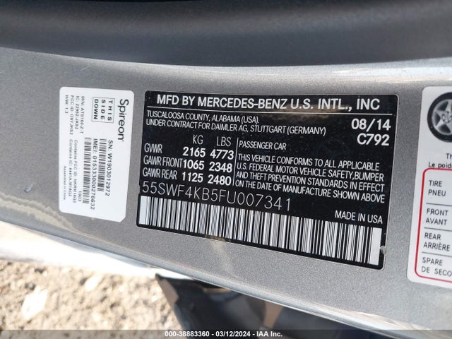 55SWF4KB5FU007341 Mercedes-Benz C 300 4matic/luxury 4matic/sport 4matic