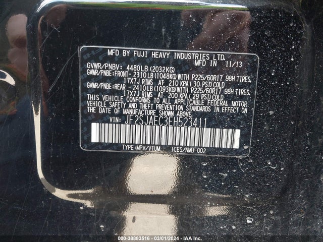 Subaru Forester 2.5i Premium 2014 JF2SJAEC3EH523411 Image 9