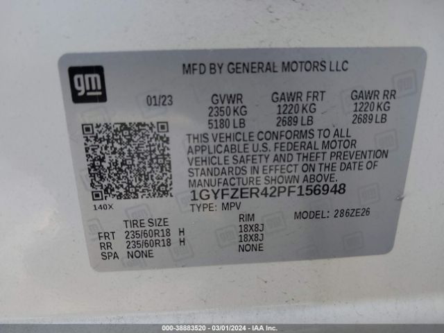 1GYFZER42PF156948 Cadillac Xt4 Fwd Sport