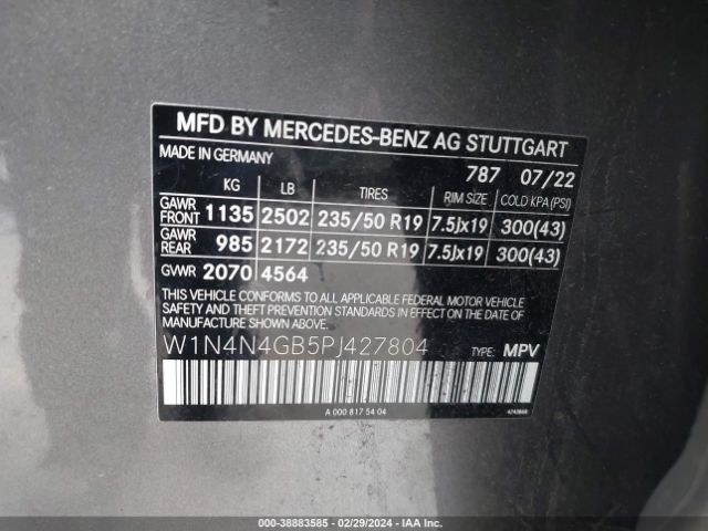W1N4N4GB5PJ427804 Mercedes-Benz GLA 250