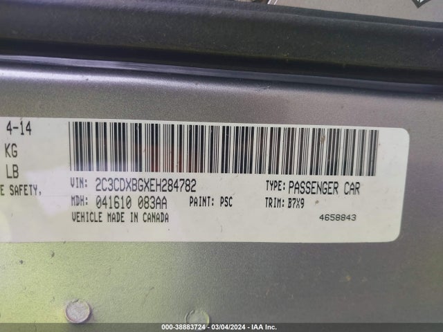Dodge Charger Se 2014 2C3CDXBGXEH284782 Image 9