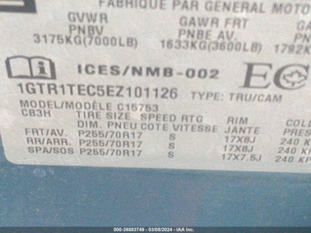 1GTR1TEC5EZ101126 GMC SIERRA 1500