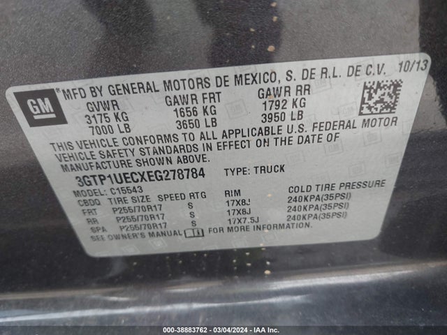 GMC Sierra 1500 Sle 2014 3GTP1UECXEG278784 Image 9