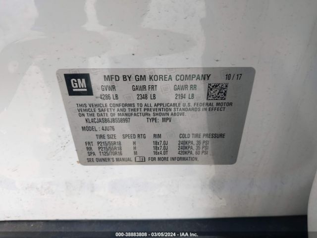 KL4CJASB6JB558997 Buick Encore Preferred