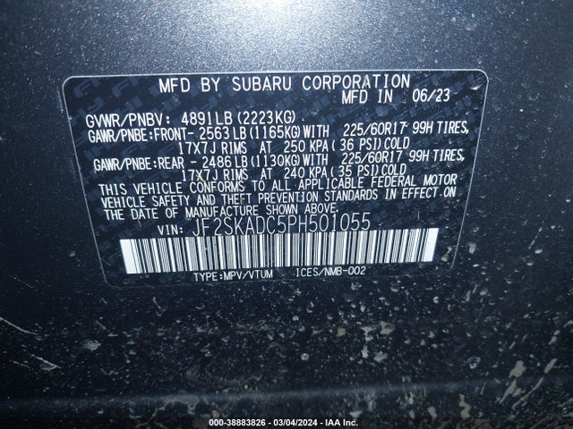 Subaru Forester Premium 2023 JF2SKADC5PH501055 Image 9