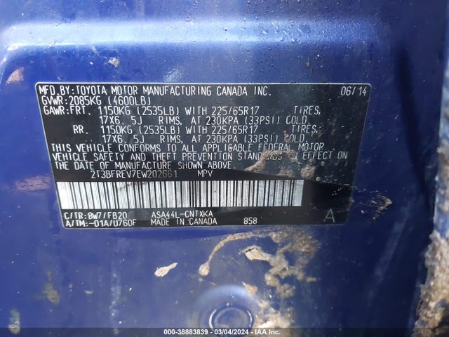 Toyota RAV4 LE 2014 2T3BFREV7EW202661 Image 8
