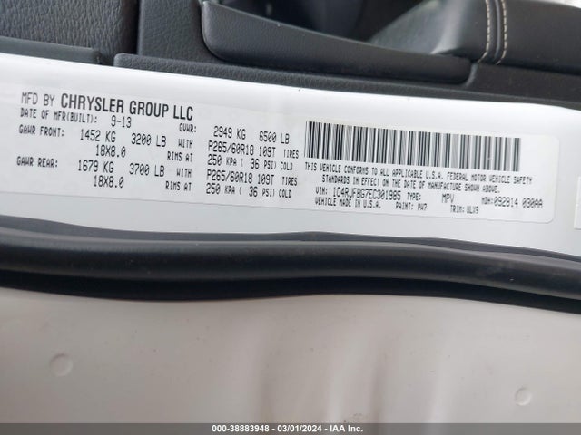 Jeep Grand Cherokee Limited 2014 1C4RJFBG7EC301985 Image 9