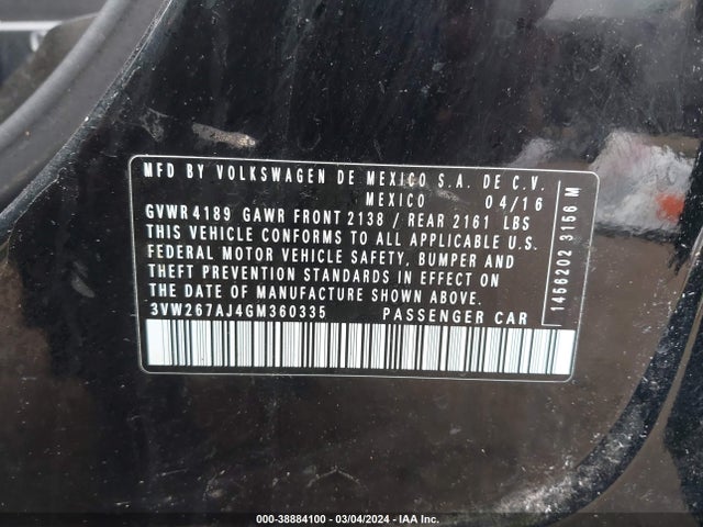 3VW267AJ4GM360335 Volkswagen Jetta 1.4t S