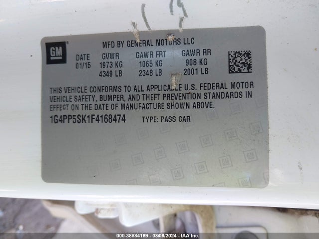 1G4PP5SK1F4168474 Buick Verano