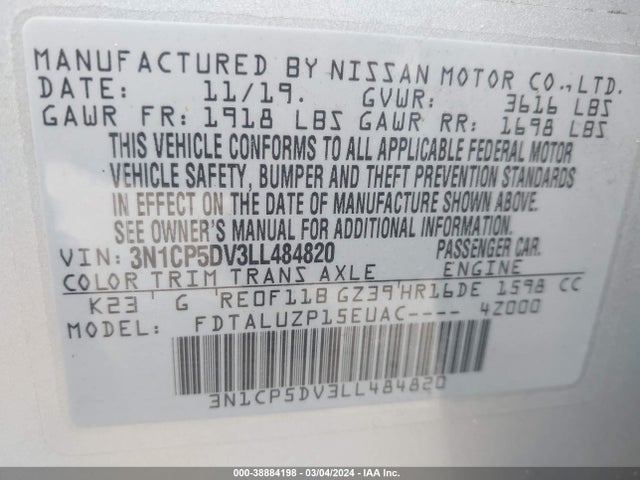 Nissan Kicks Sr Xtronic Cvt 2020 3N1CP5DV3LL484820 Image 9