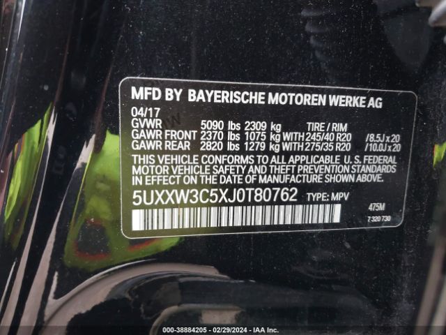 5UXXW3C5XJ0T80762 BMW X4 Xdrive28i