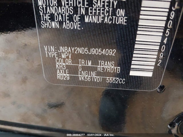 Nissan ARMADA SV 2018 JN8AY2ND5J9054092 Image 9