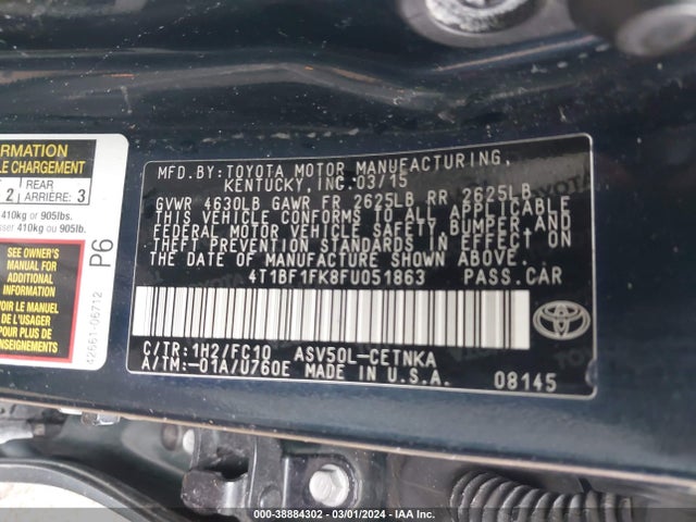 Toyota CAMRY LE 2015 4T1BF1FK8FU051863 Image 9