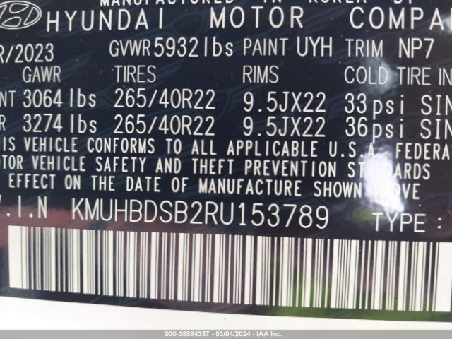 KMUHBDSB2RU153789 Genesis Gv80 2.5t Awd