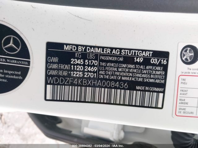 WDDZF4KBXHA008436 Mercedes-Benz E 300 4matic