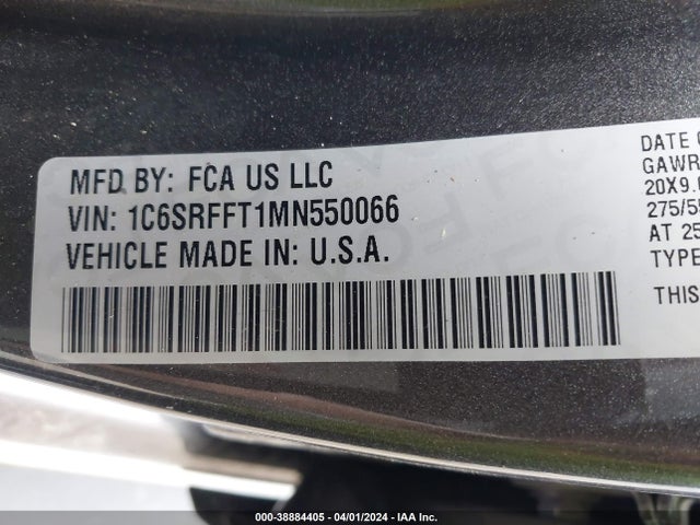 RAM 1500 Big Horn  4x4 5'7 Box 2021 1C6SRFFT1MN550066 Image 9