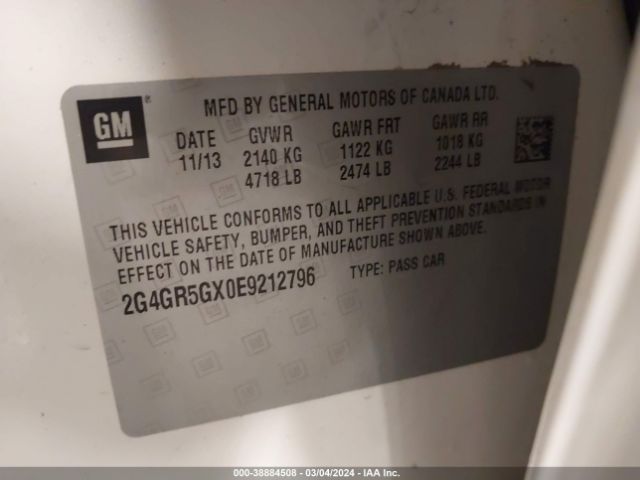 2G4GR5GX0E9212796 Buick Regal Turbo Premium Ii