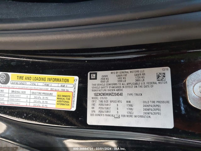 Chevrolet Silverado 1500 Wt 2017 1GCNCNEH9HZ204540 Image 9