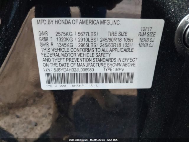 5J8YD4H32JL006980 Acura MDX